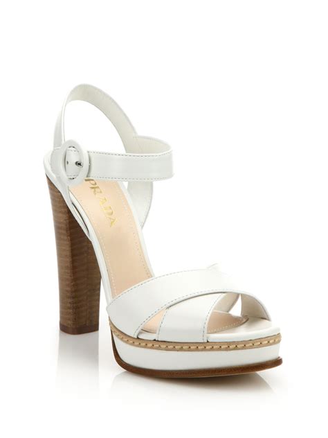 white prada herls|Prada heels platform.